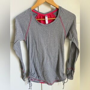 Kyodan Women’s Running Gray/Pink L/S Athletic Shirt Thumbholes Size P/S